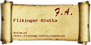 Flikinger Aletta névjegykártya